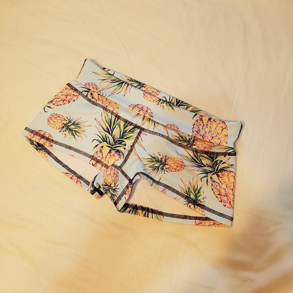 Pants - Blue pineapple workout shorts